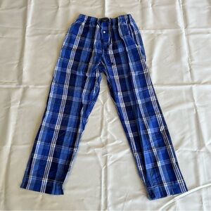 Ralph Lauren Blue Label Pajama Pants Lounge Blue Plaid 100% Cotton Size S Mens